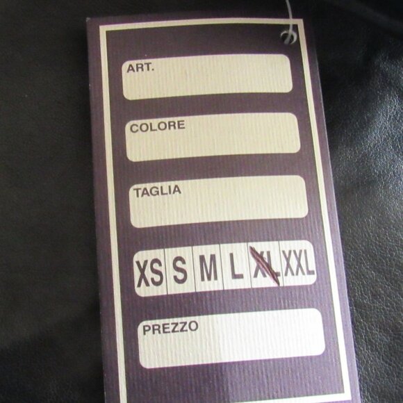 V Faux Leather Black Jacket, Black Shearling Lined, Made in Italy, NWT XL J119 - Picture 10 of 11